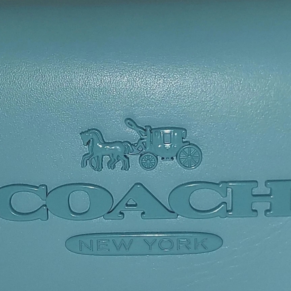 Coach Toni Smooth Leather Crossbody Shoulder Clutch Blue Silver Hardware CT778 - Picture 10 of 15